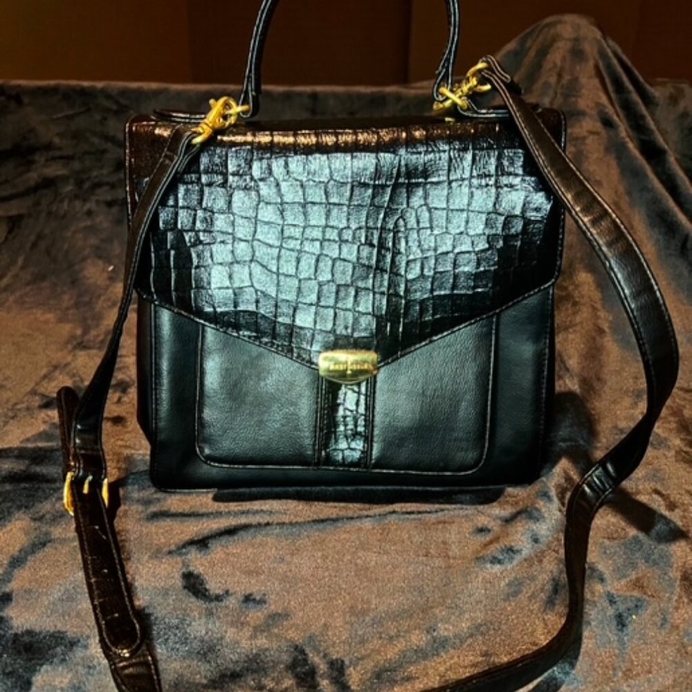 Leather and Alligator Leather Handbag